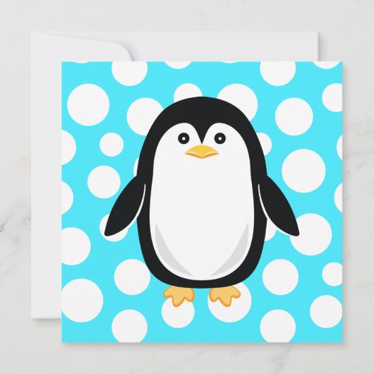 Schattigee Little Penguin Polka Dot Black Stropdas Kaart (Achterkant)