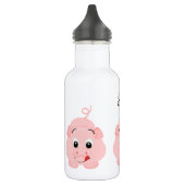 Schattigee Little Pink Piggy gepersonaliseerd Waterfles (Links)