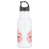 Schattigee Little Pink Piggy gepersonaliseerd Waterfles (Achterkant)