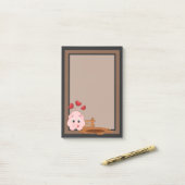 Schattigee Little Pink Piggy Post-it® Notes (Op bureau)