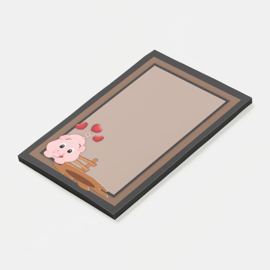 Schattigee Little Pink Piggy Post-it® Notes (Schuin)