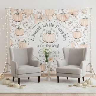 Schattigee Little Pumpkin Autumn Baby shower Achte Wandkleed