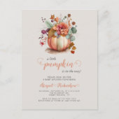 Schattigee Little Pumpkin Floral Herfst Baby showe Briefkaart (Voorkant)