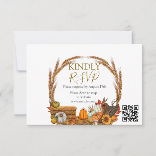 Schattigee Little Pumpkin Herfst Baby shower Bedankkaart (Voorkant)