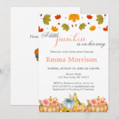 Schattigee Little Pumpkin Herfst Baby shower Kaart (Voorkant / Achterkant)