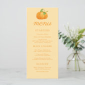 Schattigee Little Pumpkin Herfst Baby shower Menu (Staand voorkant)