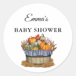 Schattigee Little Pumpkin Herfst Baby shower Ronde Sticker