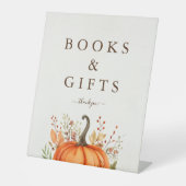 Schattigee Little Pumpkin Herfst Herfst Baby showe Reclamebord Met Voetstuk (Voorkant)