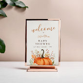 Schattigee Little Pumpkin Herfst Herfst Baby showe Reclamebord Met Voetstuk