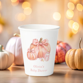 Schattigee Little Pumpkin Pink Bow Baby shower Papieren Bekers