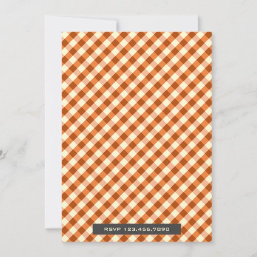 Schattigee Little Pumpkin Rustic Baby shower Invit Kaart (Achterkant)