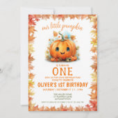 Schattigee Little Pumpkin verjaardagsfeestje uitno Kaart (Voorkant)