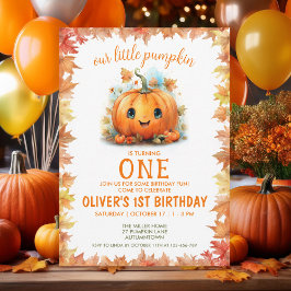 Schattigee Little Pumpkin verjaardagsfeestje uitno Kaart