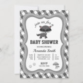 Schattigee Little Raccoon Baby shower Uitnodiging (Voorkant)