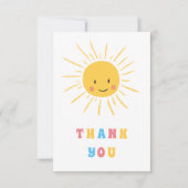 Schattigee Little Ray of Sunshine Baby shower Bedankkaart (Voorkant)