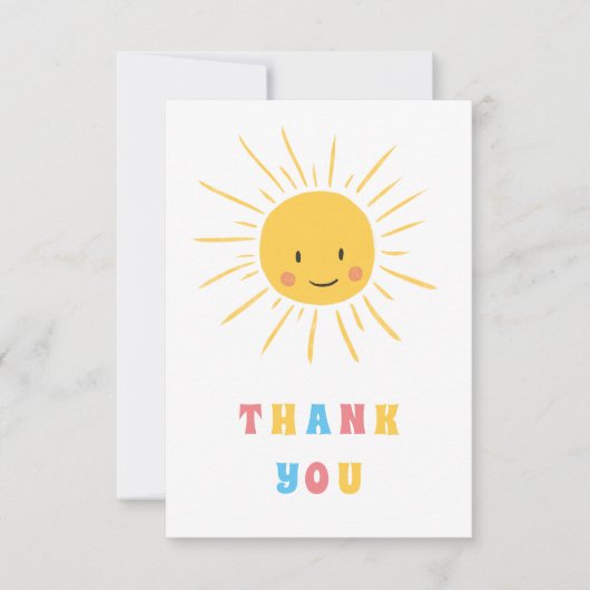 Schattigee Little Ray of Sunshine Baby shower Bedankkaart (Voorkant)