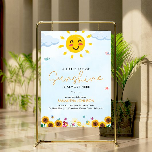 Schattigee Little Ray of Sunshine Baby shower Poster