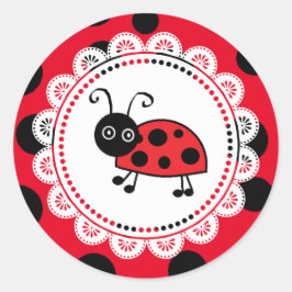 Schattigee Little Red en BlackLadybug Ronde Sticker