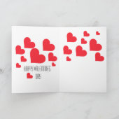 Schattigee Little Red Hearts Cool Chic Valentijnsd Kaart (Binnen)