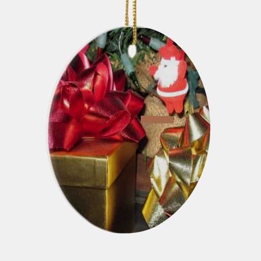 Schattigee Little Santa & Gifts Kerstversiering Keramisch Ornament (Rechts)