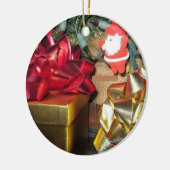 Schattigee Little Santa & Gifts Kerstversiering Keramisch Ornament (Links)