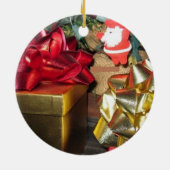 Schattigee Little Santa & Gifts Kerstversiering Keramisch Ornament (Achterkant)