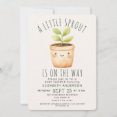Schattigee Little Sprout Spring Baby shower Uitnod Kaart (Voorkant)