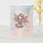 Schattigee Little Star Fae Waterverf Fantasy Art Kaart (Gele Bloem)