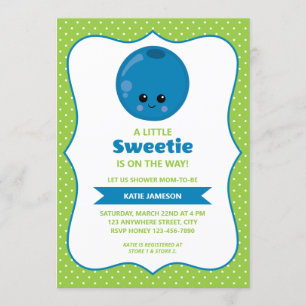 Schattigee Little Sweetie Blueberry Baby shower Kaart