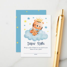 Schattigee Little Tiger Baby shower Luier Raffle Informatiekaartje