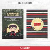 Schattigee Little Vampire Boy Halloween-feestuitno Kaart