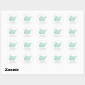 Schattigee Little Whale Adreslabel Stickers / Aqua (Vel)