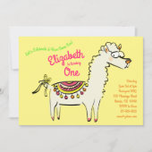 Schattigee Llama Alpaca 1e verjaardagsfeest Kinder Kaart (Voorkant)