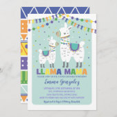 Schattigee Llama Baby shower Alpaca Baby Boy Llama Kaart (Voorkant / Achterkant)