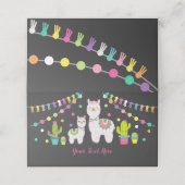 Schattigee Llama Baby shower Cactus Fiesta Party D Plaatskaartje (Buitenkant ongevouwen)