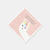 Schattigee Llama Bloemen Blush Roze Verjaardagsfee Servet (Hoek)