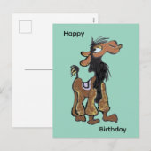 Schattigee Llama Cartoon Happy Birthday Briefkaart (Voorkant / Achterkant)