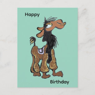 Schattigee Llama Cartoon Happy Birthday Briefkaart