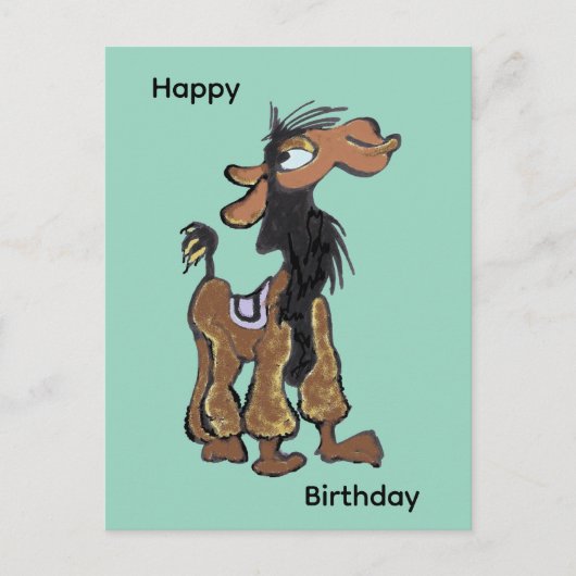 Schattigee Llama Cartoon Happy Birthday Briefkaart (Voorkant)