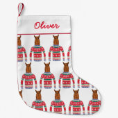 Schattigee Llama Dragen Grappig Lelijk Kerst Sweat Kleine Kerstsok (Voorkant)
