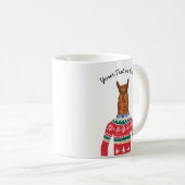 Schattigee Llama Dragen Grappig Lelijk Kerst Sweat Koffiemok (Voorkant rechts)