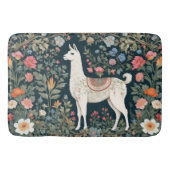 Schattigee Llama Elegante Bloemen Badmat (Voorkant)