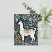 Schattigee Llama Elegante Bloemen Briefkaart (Staand voorkant)