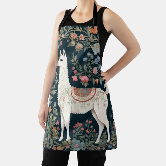 Schattigee Llama Elegante Bloemen Schort (Insitu)