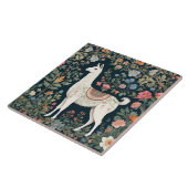 Schattigee Llama Elegante Bloemen Tegeltje (Zijkant)