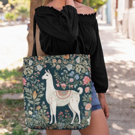 Schattigee Llama Elegante Bloemen Tote Bag