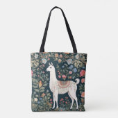 Schattigee Llama Elegante Bloemen Tote Bag (Achterkant)