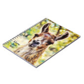 Schattigee Llama Face Animal Art Journal Notitiebo Notitieboek (Linkerzijde)