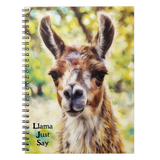 Schattigee Llama Face Animal Art Journal Notitiebo Notitieboek (Voorkant)