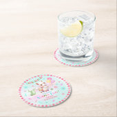 Schattigee Llama Fun Cactus Kleurrijke Meisje Verj Ronde Kartonnen Onderzetter (Insitu)